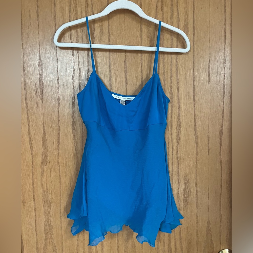 Diane Von Furstenberg Blue Silk Tank